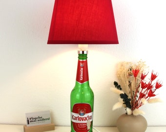 Karlovačko Bier Flaschenlampe Flaschenleuchte Lampe Flasche Upcycling