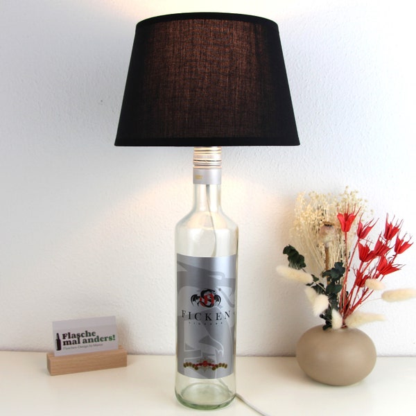 F*cken Likör Flaschenlampe Flaschenleuchte Lampe Flasche Upcycling