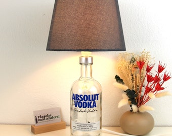 Absolut Vodka Flaschenlampe Flaschenleuchte Lampe Flasche Upcycling