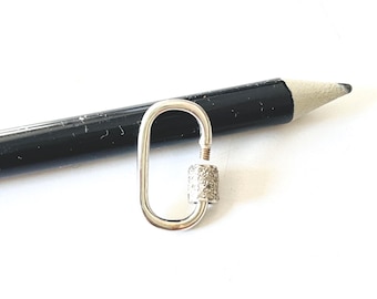 Pave Diamond Sterling Silver Lock Clasp, 19x13mm Jewelry Finding