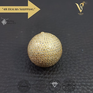 Pave Diamond Round Ball Beads Pave Diamond Ball Beads 20mm Pave Diamond Jewelry, Pave Diamond Beads, Diamond Finding DIY custom Jewelry