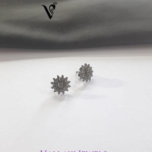 Dazzling Pave Diamond Stud Earrings: The Ideal Gift for Her in 925 Sterling Silver Elegance Handmade Earring Christmas Gift Idea