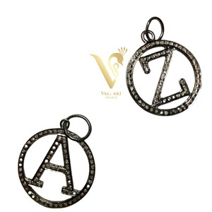 Collares con nombre y monograma PAVE DIAMOND Personalice las letras en plata 925 con cadena de 1 mm (puede elegir cualquier letra o palabra) Collar minimalista El mejor regalo