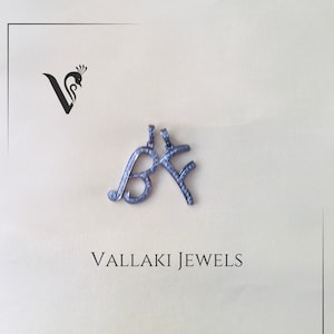 HANDMADE PAVE DIAMOND Monogramm & Name Halskette Buchstaben Anhänger in 925 Sterling Silber (Dm Jeder Buchstabe oder Wort) Minimal Best Office Geschenk