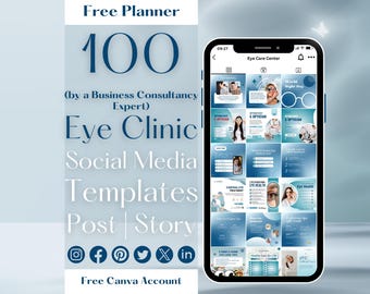 100 Optometrie Insta Post Story Karussell Augenpflege Klinik Business Branding Optometrist Gesundheitszentrum Blau Gold Luxe Aesthetic Professional