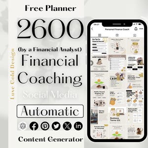 2600 Instagram Bundle for Personal Finance Coaching, Post Story Quote, Boho Beige Ivory Gold Canva, Wealth Management Coach Money Saving