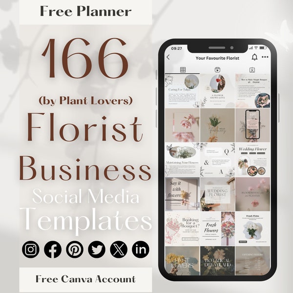 166 Instagram Bundle for Florist Shop Business Floral Store, Post Story Quote Carousel Canva, Boho Bohemian Beige Ivory Brown Aesthetic Luxe