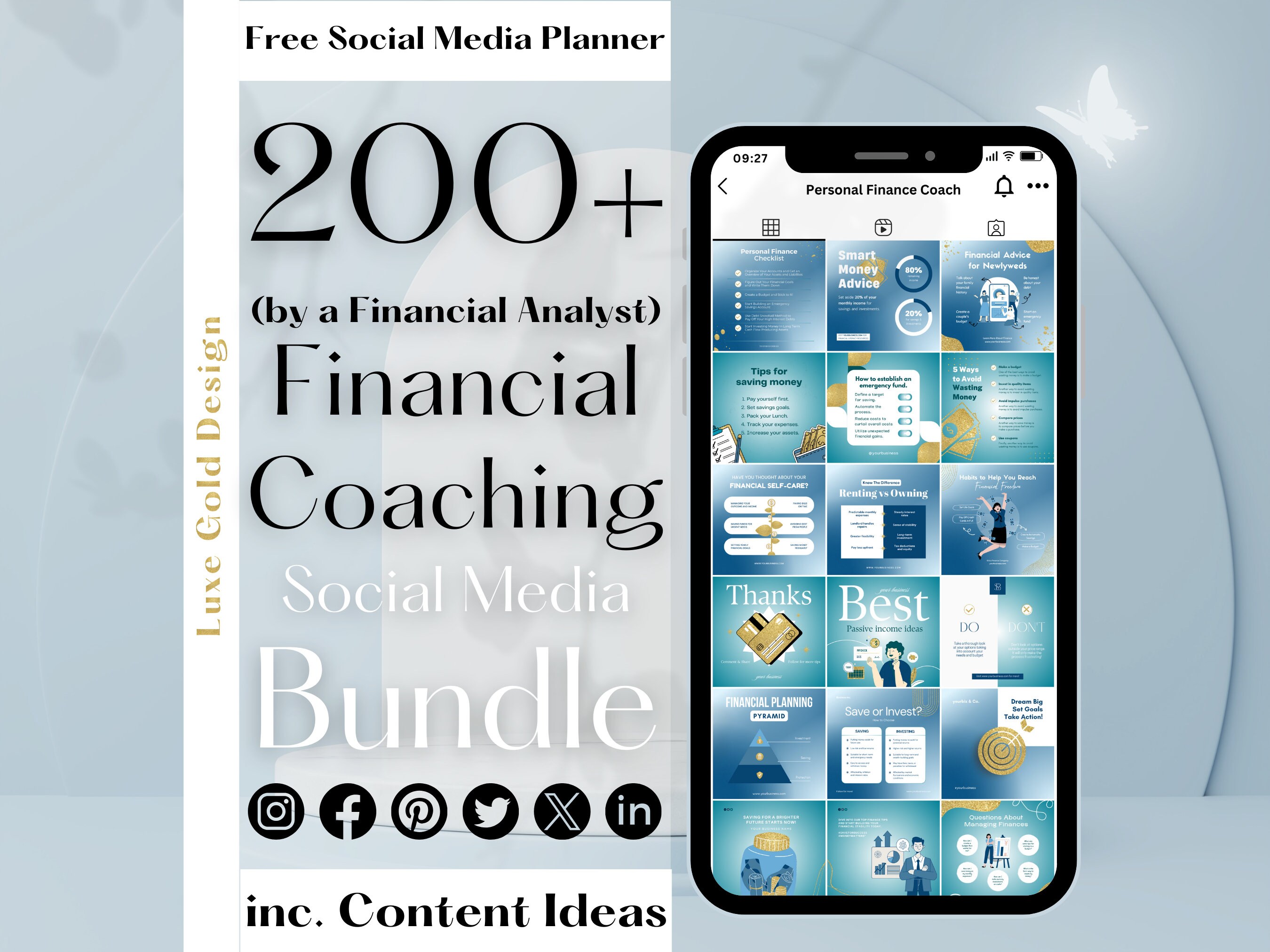 200 Instagram Bundle for Personal Finance Coaching, Post Story Quote ...