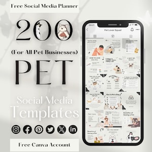 200 Instagram Bundle for Pet Lover Business, Post Story Carousel, Boho Beige Ivory Luxe Aesthetic, Dog Cat Sitting Grooming Training Coach