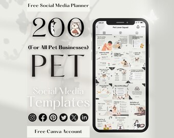 200 Instagram Bundle for Pet Lover Business, Post Story Carousel, Boho Beige Ivory Luxe Aesthetic, Dog Cat Sitting Grooming Training Coach