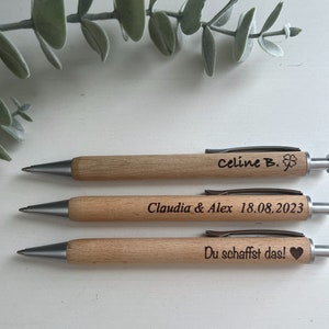 Ballpoint pen with engraving made of beech wood | Ballpoint pen personalized l Gift