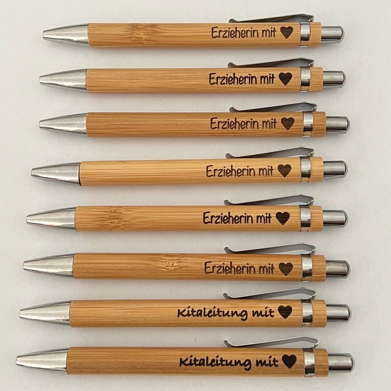 Kugelschreiber mit Gravur aus Holz Kugelschreiber personalisiert l Abschiedsgeschenk Bild 2