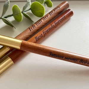Penna a sfera in legno personalizzata con incisione - regalo per insegnanti, colleghi, uomini, donne, laurea