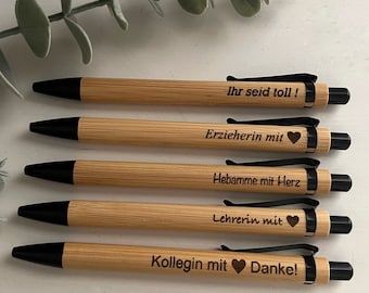 Kugelschreiber mit Gravur aus Holz | Kugelschreiber personalisiert l Geschenk