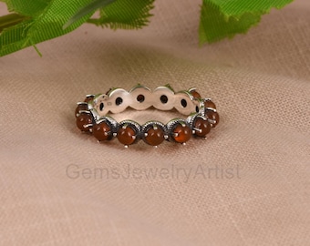 Stunning Carnelian Gemstone Rings, Eternity Band Rings, Fine 925 Sterling Silver Ring, Wedding Band Rings, Statement Rings, Birthstone Rings