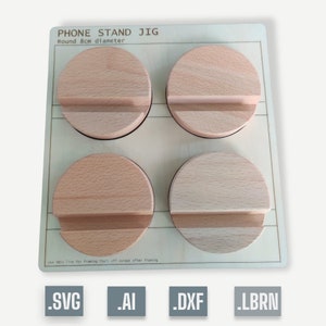 Phone Stand Jig for Diode Laser engraving Machine - 8cm diameter Lightburn svg dxf ai files