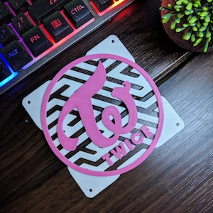 STL file for kpop twice 120mm fan grill including members - Digital STL file only