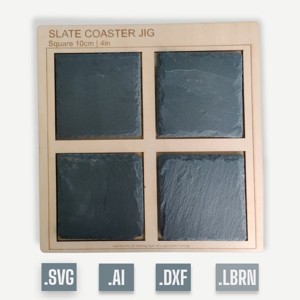 Slate Coaster Square Jig for Diode Laser engraving Machine - 10cm x10cm | 4inches x 4 inches