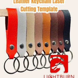 Leather keychain template for laser cutting with .ai .dxf .svg and lightburn file