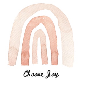Choose Joy Print Watercolor Rainbow Decor For Bedroom or Kitchen Baby&#39;s Room