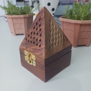 Eco Friendly Wooden Agarbatti Stand with Ash Catcher & Dhoop Stick Holder,Agarbatti Stand Incense Holder for Home/Office Decor/Temple.