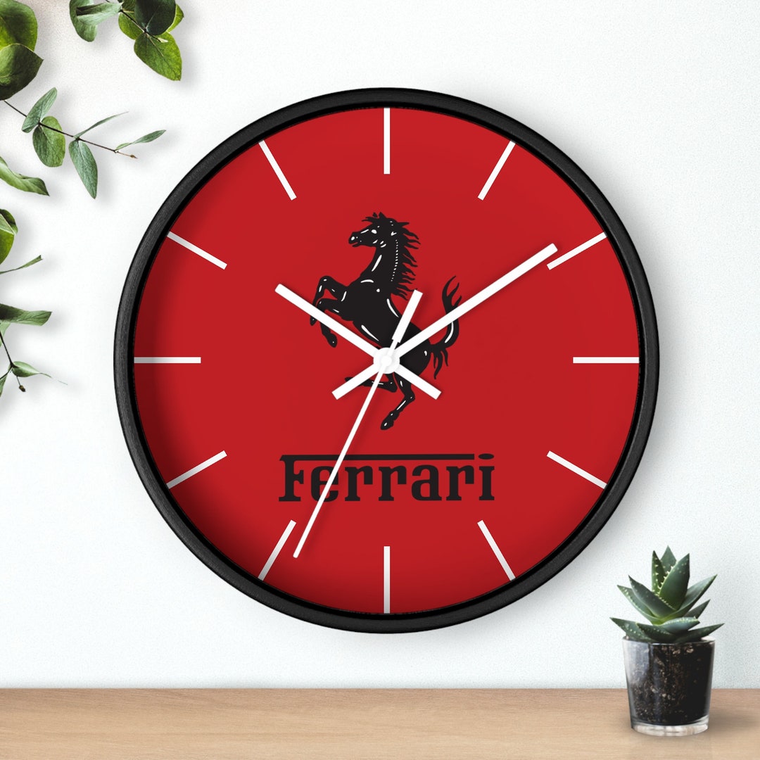 Ferrari Wall Clock Ferrari Logo Wall Clock Ferrari Design Etsy