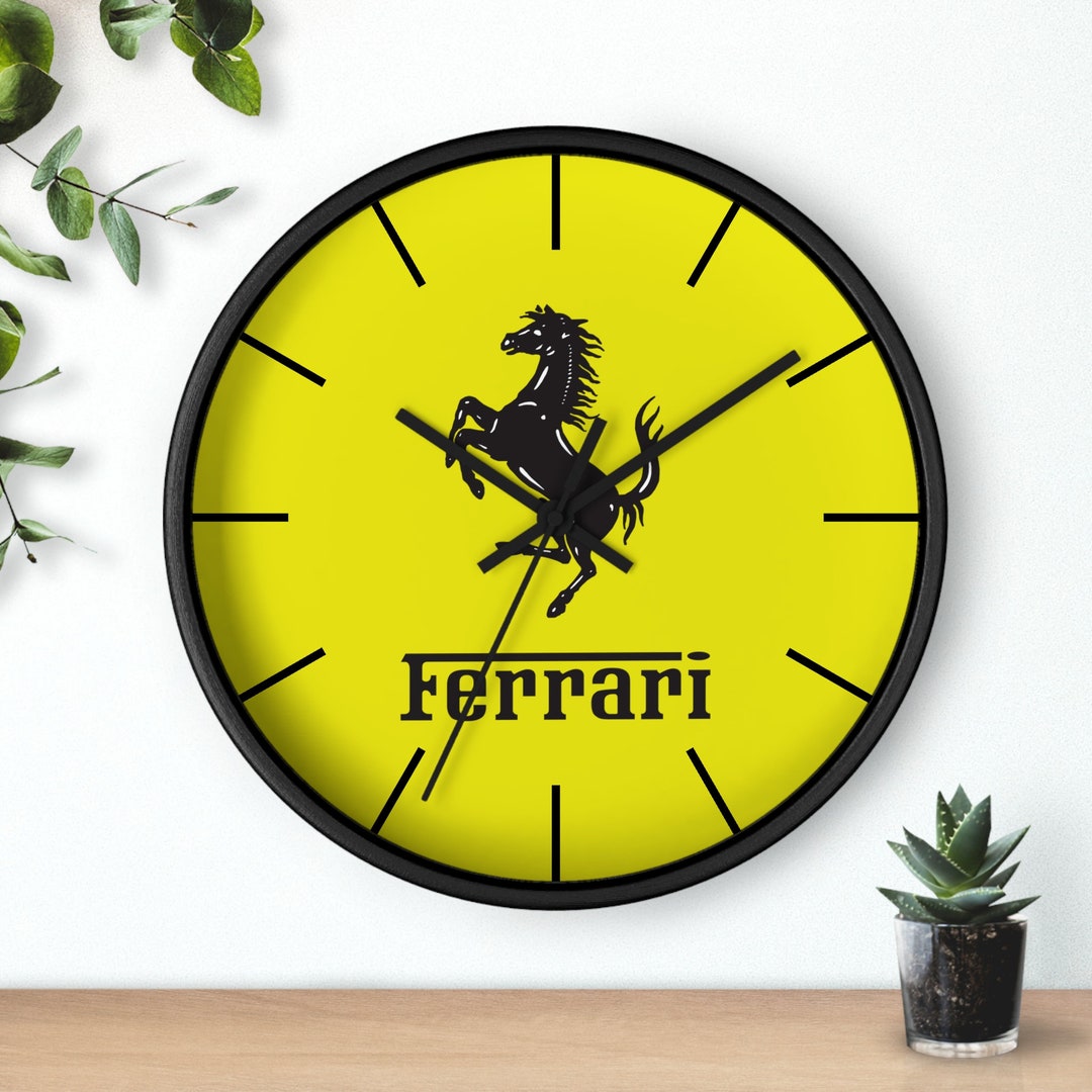 Ferrari Wall Clock Ferrari Logo Wall Clock Ferrari Design Etsy
