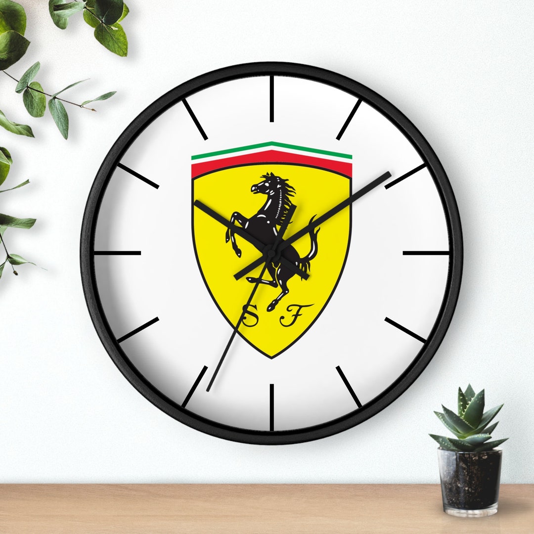 Ferrari Wall Clock Ferrari Logo Wall Clock Ferrari Design Etsy
