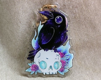 KEYCHAIN ~ Mages' aide: Flame Jackdaw