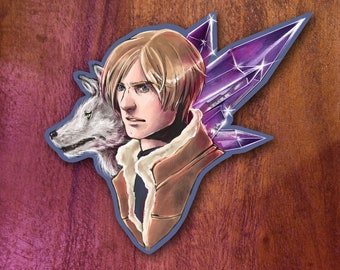 STICKER ~ Leon Kennedy and the Dog + Velvet Blue