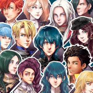 STICKERS ~ Fire Emblem Drei Häuser 32 verschiedene Sticker zur Auswahl von Byleth und allen Haus Anführern und ihren Schülern plus dlc Charakteren