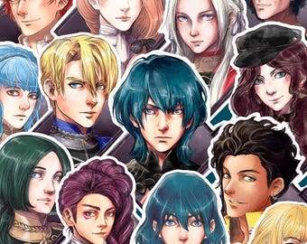 STICKERS ~ Fire Emblem Three Houses 32 different stickers to choose from Byleth and all house leaders and their students plus dlc characters