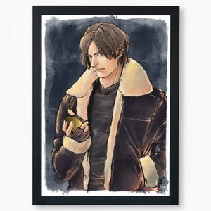 ART PRINT ~ Leon S. Kennedy (and an egg / gold foiled egg)