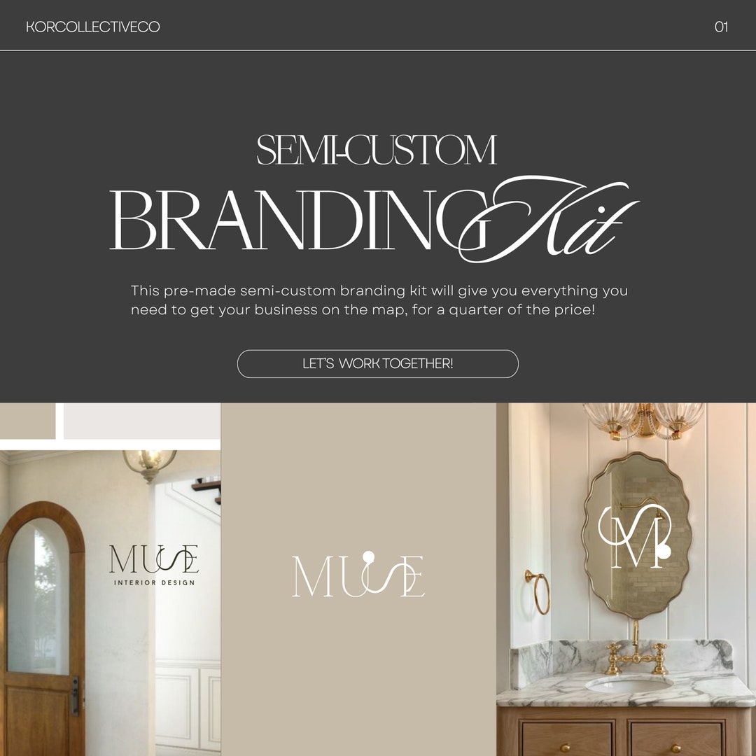 Customize Name Brand Semi Custom Branding Kit | Brand Kit | Pre-made Branding Package | Pre ...