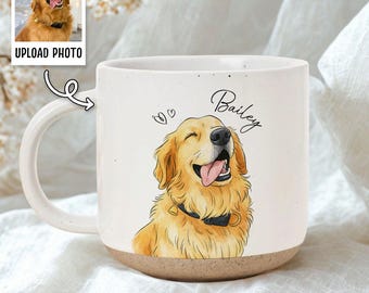 Personalized Dog Cat Watercolor Portrait from Photo, Custom Pet Mug, Personalized Dog Mug, Watercolor Pet Portrait, Dog Remembrance Gift