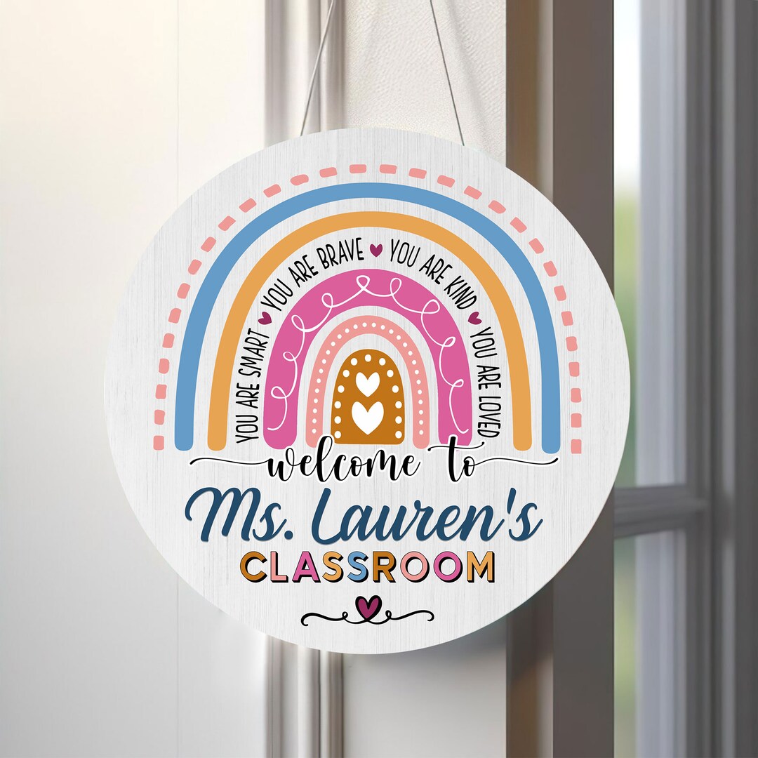 Personalized Teacher Door Sign, Classroom Door Hanger, Teachers ...