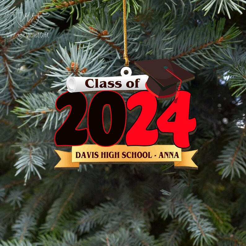 Custom Graduation Christmas Ornament, Class of 2025 Graduation Ornament