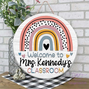 Plaque de porte d&#39;enseignant, décoration de salle de classe, cadeaux pour enseignant, accroche-porte pour enseignant, rentrée des classes, enseigne personnalisée pour enseignant, cadeaux de remerciement pour enseignant