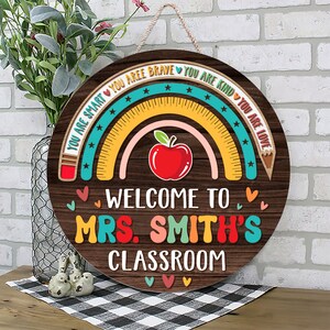 Personalized 3D Teacher Sign, Teacher Door Hanger, Back to School Gift, Teacher Classroom Decor, Customized Teacher Name Sign, Teacher Gifts