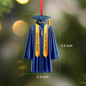 Personalized Graduation Ornament,2024 College Graduation,School Graduation Ornament Gift,Class Of 2024,High School Graduation Gift,Grad Gift image 7