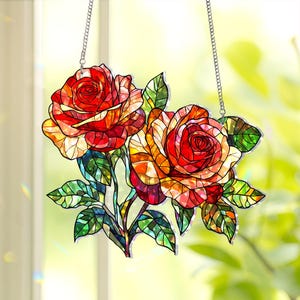 Birth Flower Hologram Ornament, ACRYLIC Window Hanging, Birth Flower Gift, Birthday Gift,Birth Flower Memorial Gift,Mothers Day Gift For Mom