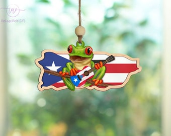 Coqui Puerto Rico Suncatcher Ornament, Puerto Rico Keepsake, Puerto Rico Home Decor, PR State Symbol Decor, Coqui Decor, Puerto Rican Gifts