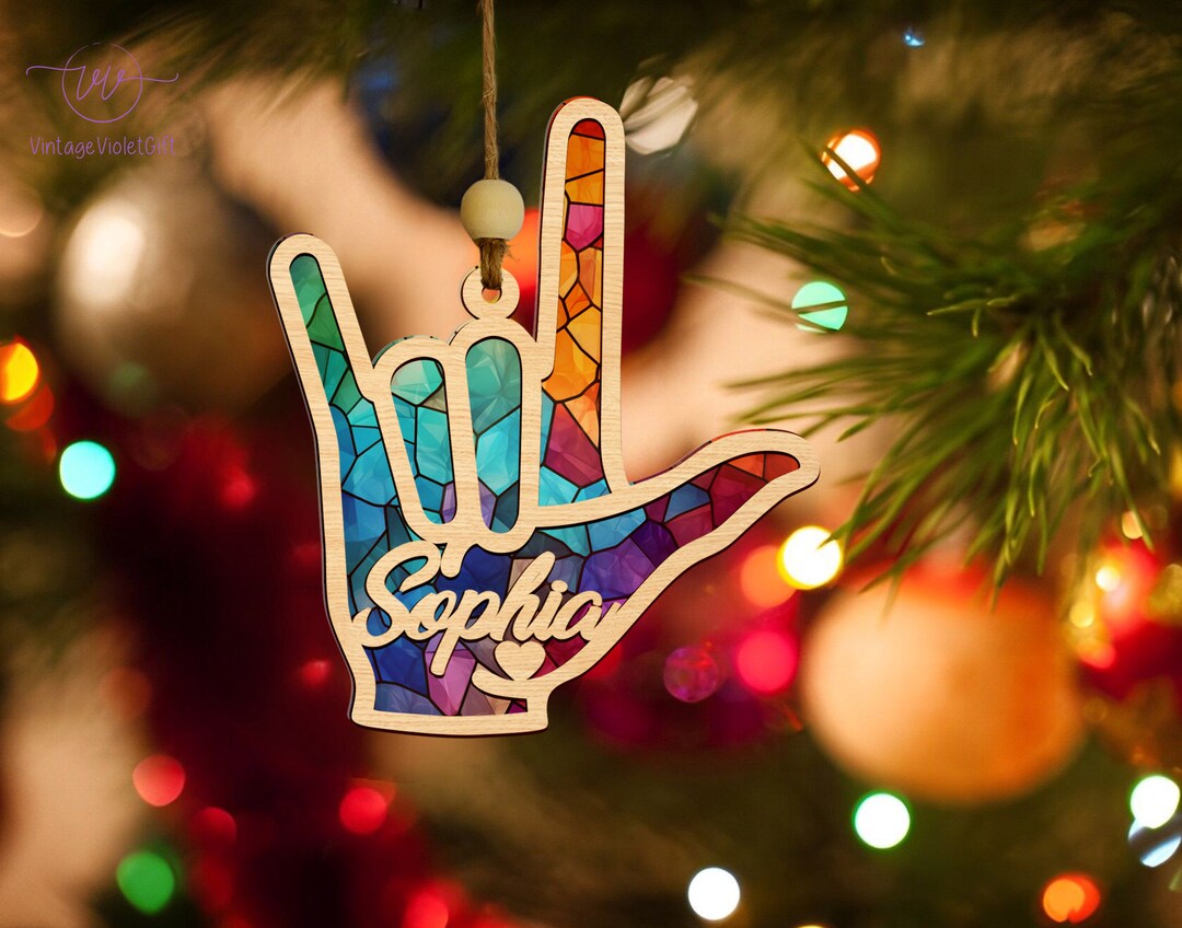Personalized Sign Language Ornament,asl I Love You Suncatcher Ornament
