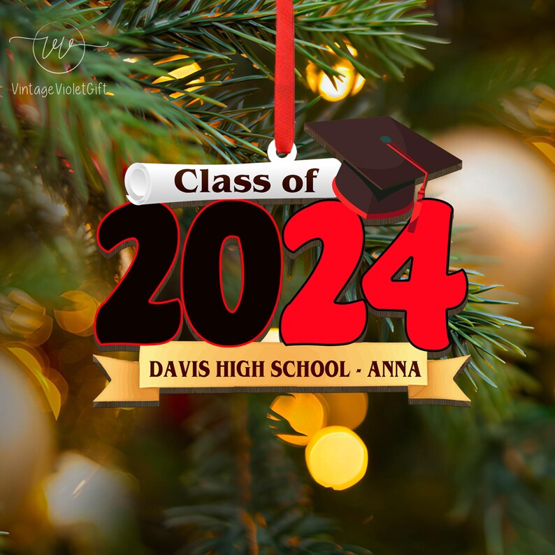 Custom Graduation Christmas Ornament, Class of 2025 Graduation Ornament