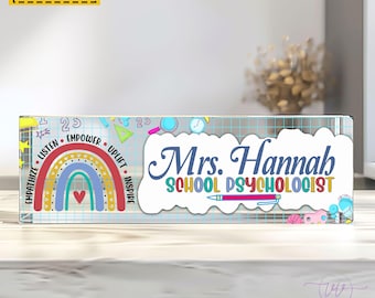 School Psychologist Desk Name Plate, School Psychologist Gifts, Teacher Name Sign, Teacher Gifts, Teacher Sign for Desk, Back to School
