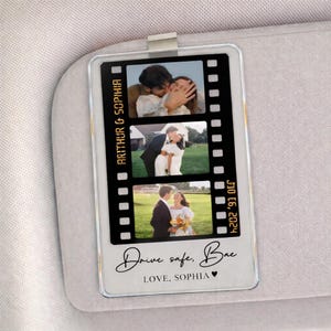 Personalized Photo Film Roll Car Visor Clip, Acrylic Keepsake