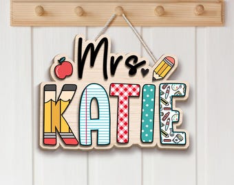 Personalized Teacher Door Sign, Classroom Door Hanger, Teachers Appreciation Gifts, Back To School, Classroom Welcome Sign, Teacher Gifts
