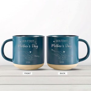 Our First Mother&#39;s Day Pottery Mug, Mother&#39;s Day Gift, Personalized Name Mug For Mom,First Time Mom Gifts,First Mother&#39;s Day Gifts From Baby
