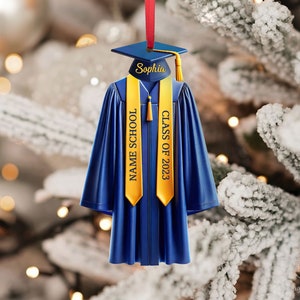 Personalized Graduation Ornament,2024 College Graduation,School Graduation Ornament Gift,Class Of 2024,High School Graduation Gift,Grad Gift image 1