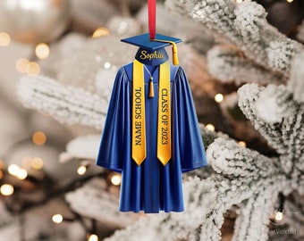 Personalisierter Abschlussornament, 2024 College-Abschluss, Schulabschluss-Ornament-Geschenk, Klasse von 2024, High-School-Abschlussgeschenk, Absolventengeschenk